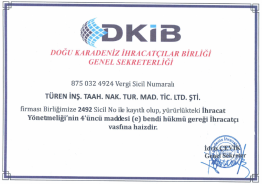İhracat İzin Belgemiz